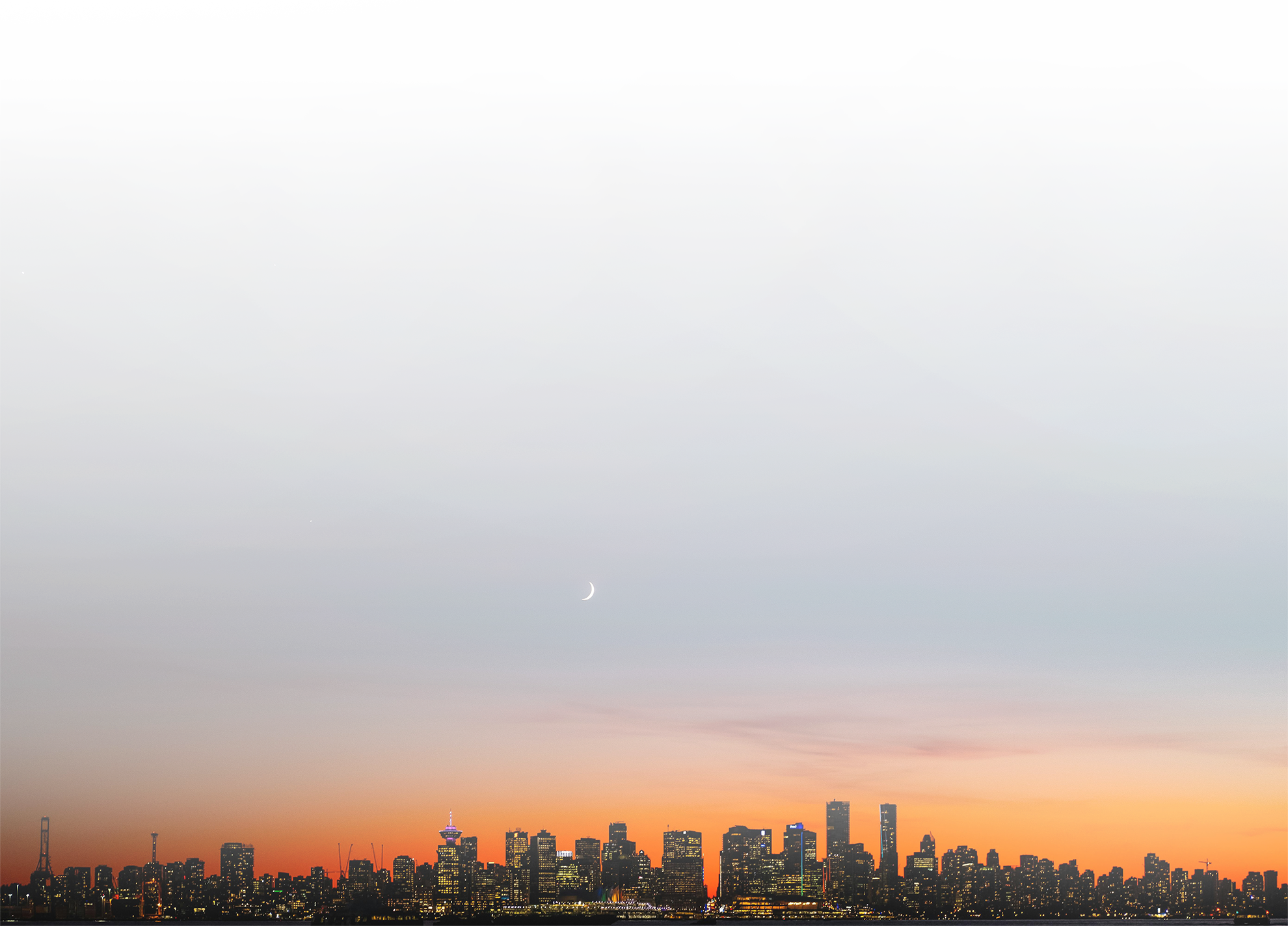 Vancouver city skyline at sunset